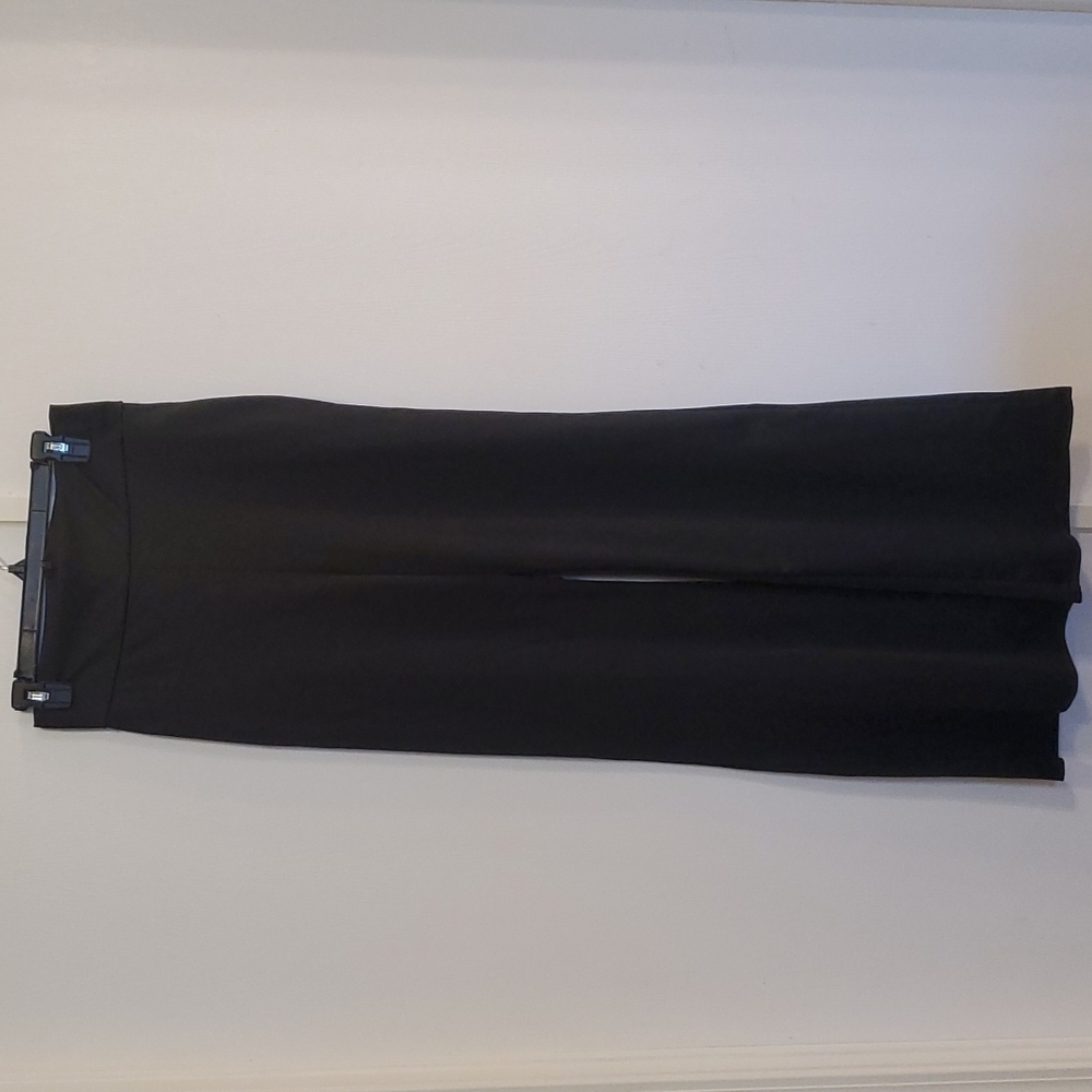 Black pants, high waisted,  flare leg, size says L but fits more like a M